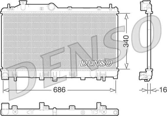 Denso DRM36013 - Radiators, Motora dzesēšanas sistēma autodraugiem.lv