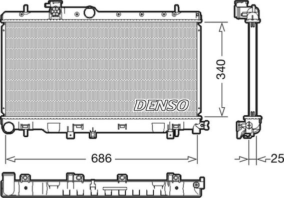 Denso DRM36020 - Radiators, Motora dzesēšanas sistēma autodraugiem.lv
