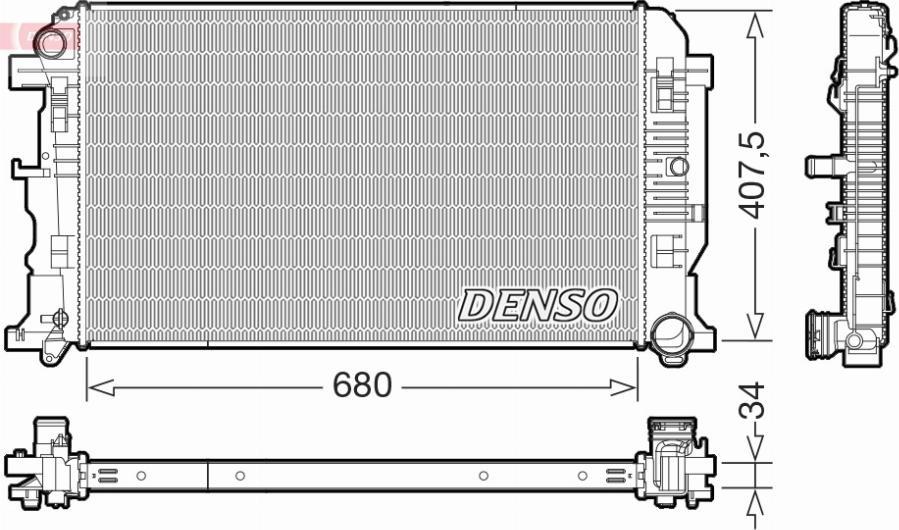 Denso DRM32053 - Radiators, Motora dzesēšanas sistēma autodraugiem.lv