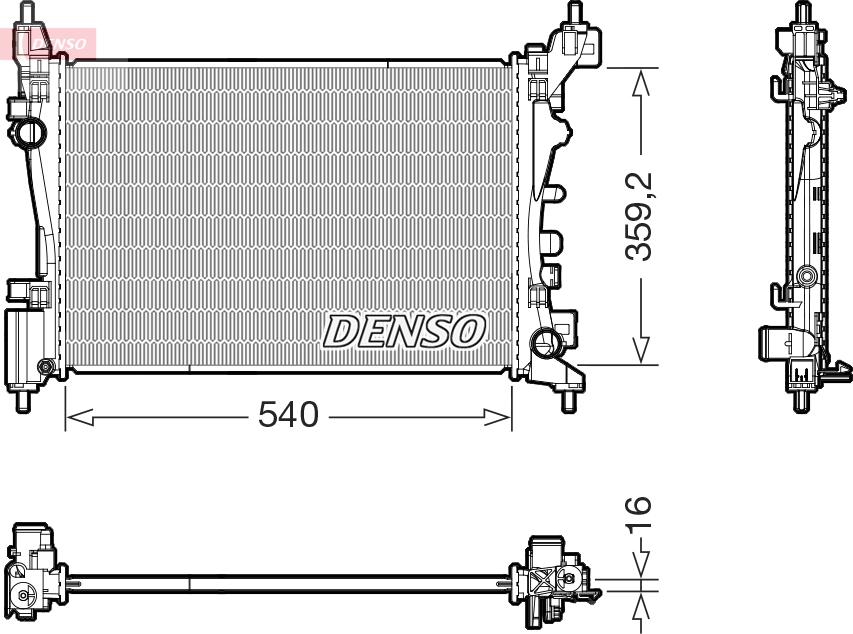 Denso DRM20130 - Radiators, Motora dzesēšanas sistēma autodraugiem.lv