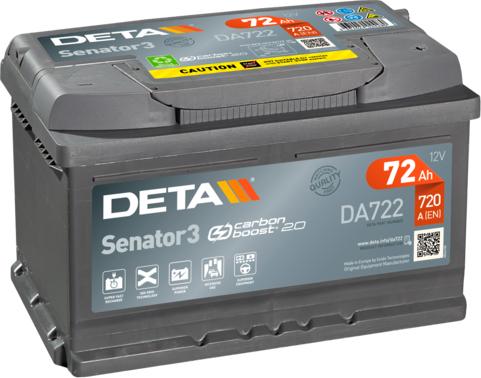 DETA DA722 - Startera akumulatoru baterija autodraugiem.lv