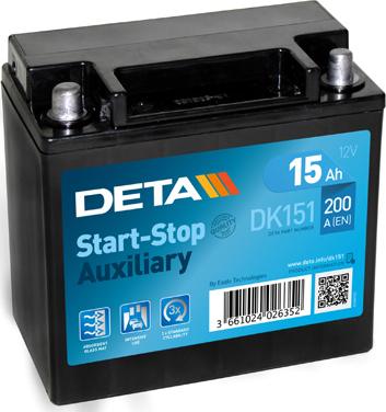 DETA DK151 - Startera akumulatoru baterija autodraugiem.lv