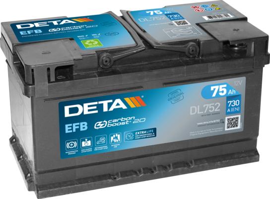 DETA DL752 - Startera akumulatoru baterija autodraugiem.lv