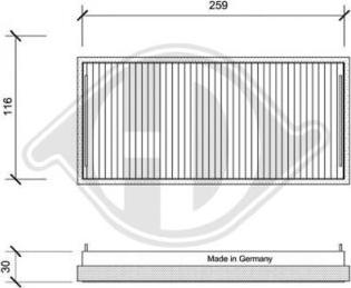 Diederichs DCI0019S - Filtrs, Salona telpas gaiss autodraugiem.lv