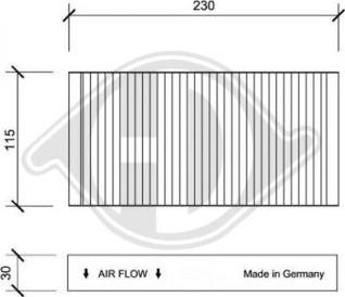 Diederichs DCI0133 - Filtrs, Salona telpas gaiss autodraugiem.lv