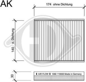 Diederichs DCI1066S - Filtrs, Salona telpas gaiss autodraugiem.lv