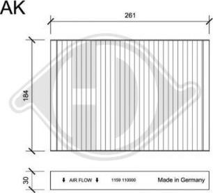 Diederichs DCI1159S - Filtrs, Salona telpas gaiss autodraugiem.lv