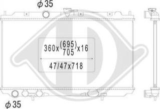 Diederichs DCM1834 - Radiators, Motora dzesēšanas sistēma autodraugiem.lv