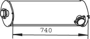 Dinex 74336 - Vidējais izpl. gāzu trokšņa slāpētājs autodraugiem.lv
