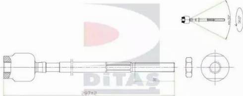 Ditas A2-5656 - Aksiālais šarnīrs, Stūres šķērsstiepnis autodraugiem.lv