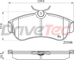 DriveTec DPAD616 - Bremžu uzliku kompl., Disku bremzes autodraugiem.lv