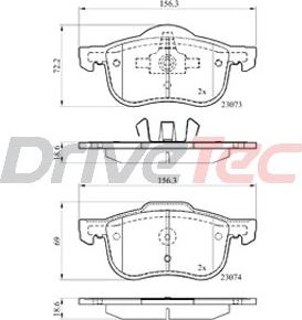 DriveTec DPAD1458 - Bremžu uzliku kompl., Disku bremzes autodraugiem.lv