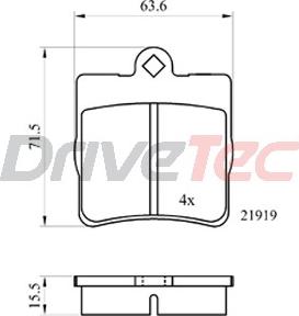 DriveTec DPAD1403 - Bremžu uzliku kompl., Disku bremzes autodraugiem.lv