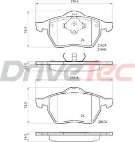 DriveTec DPAD1407 - Bremžu uzliku kompl., Disku bremzes autodraugiem.lv