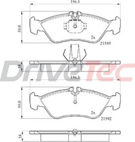 DriveTec DPAD1596 - Bremžu uzliku kompl., Disku bremzes autodraugiem.lv