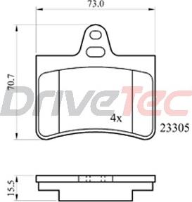 DriveTec DPAD1680 - Bremžu uzliku kompl., Disku bremzes autodraugiem.lv