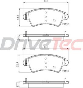 DriveTec DPAD1846 - Bremžu uzliku kompl., Disku bremzes autodraugiem.lv