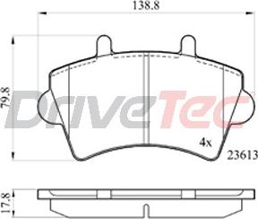 DriveTec DPAD1746 - Bremžu uzliku kompl., Disku bremzes autodraugiem.lv