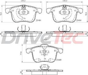 DriveTec DPAD1783 - Bremžu uzliku kompl., Disku bremzes autodraugiem.lv