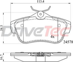 DriveTec DPAD2071 - Bremžu uzliku kompl., Disku bremzes autodraugiem.lv