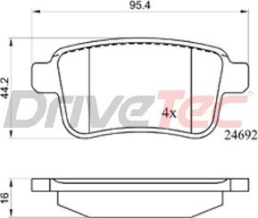 DriveTec DPAD2126 - Bremžu uzliku kompl., Disku bremzes autodraugiem.lv