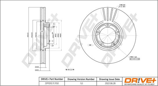 Dr!ve+ DP1010.11.1150 - Bremžu diski autodraugiem.lv