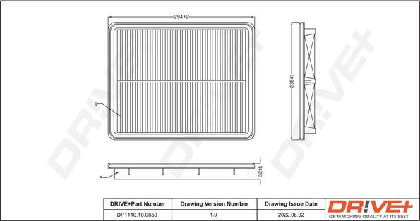 Dr!ve+ DP1110.10.0650 - Gaisa filtrs autodraugiem.lv
