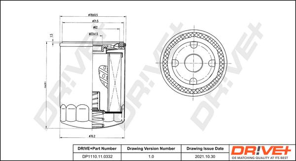 Dr!ve+ DP1110.11.0332 - Eļļas filtrs autodraugiem.lv