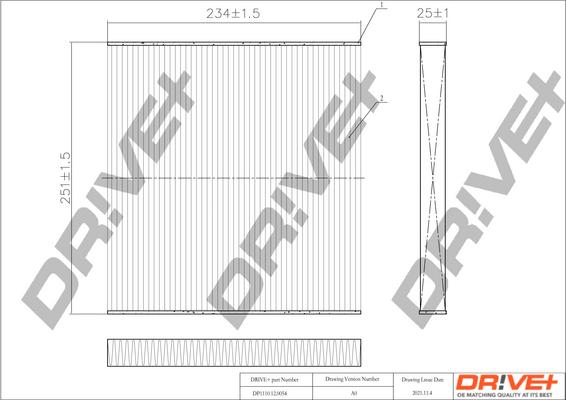 Dr!ve+ DP1110.12.0054 - Filtrs, Salona telpas gaiss autodraugiem.lv