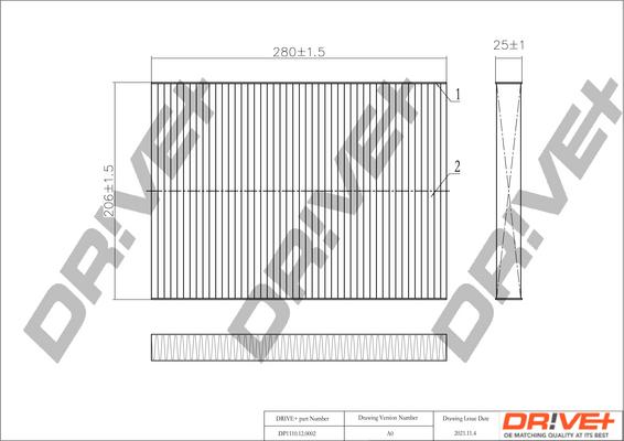 Dr!ve+ DP1110.12.0002 - Filtrs, Salona telpas gaiss autodraugiem.lv