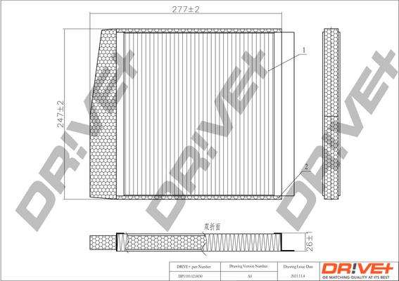 Dr!ve+ DP1110.12.0030 - Filtrs, Salona telpas gaiss autodraugiem.lv