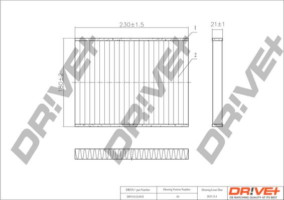 Dr!ve+ DP1110.12.0031 - Filtrs, Salona telpas gaiss autodraugiem.lv