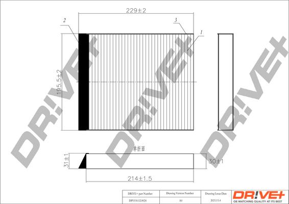 Dr!ve+ DP1110.12.0024 - Filtrs, Salona telpas gaiss autodraugiem.lv