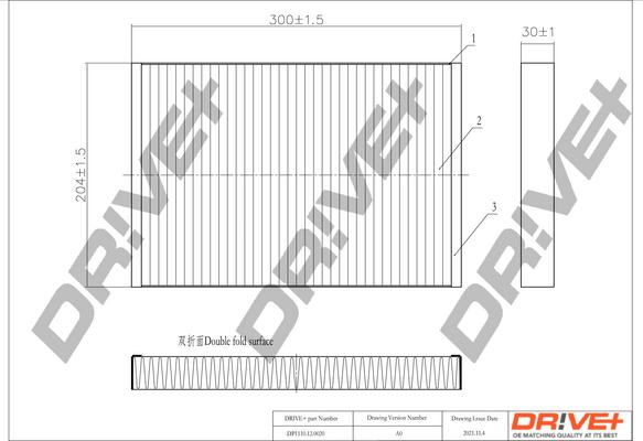 Dr!ve+ DP1110.12.0020 - Filtrs, Salona telpas gaiss autodraugiem.lv