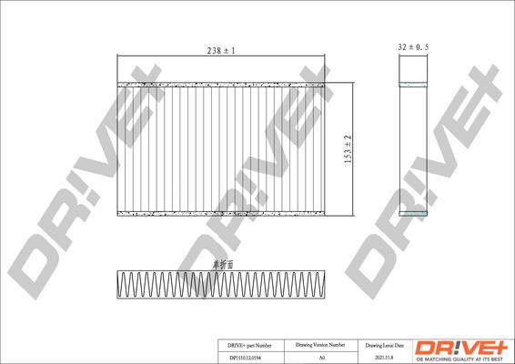 Dr!ve+ DP1110.12.0194 - Filtrs, Salona telpas gaiss autodraugiem.lv