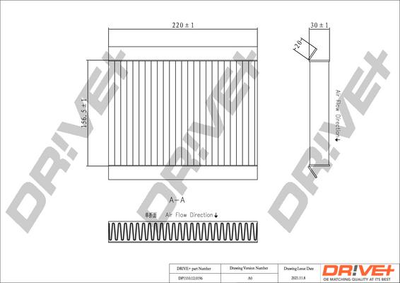 Dr!ve+ DP1110.12.0196 - Filtrs, Salona telpas gaiss autodraugiem.lv