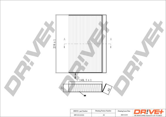 Dr!ve+ DP1110.12.0165 - Filtrs, Salona telpas gaiss autodraugiem.lv