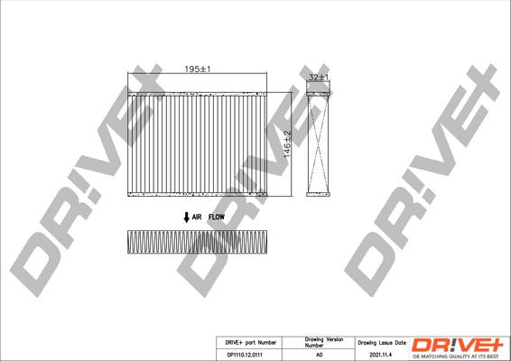 Dr!ve+ DP1110.12.0111 - Filtrs, Salona telpas gaiss autodraugiem.lv