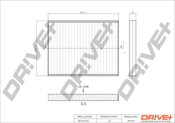 Dr!ve+ DP1110.12.0183 - Filtrs, Salona telpas gaiss autodraugiem.lv