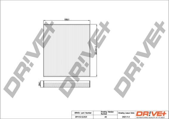Dr!ve+ DP1110.12.0121 - Filtrs, Salona telpas gaiss autodraugiem.lv