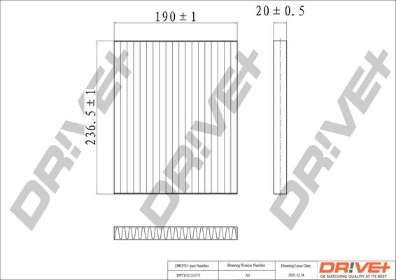 Dr!ve+ DP1110.12.0171 - Filtrs, Salona telpas gaiss autodraugiem.lv