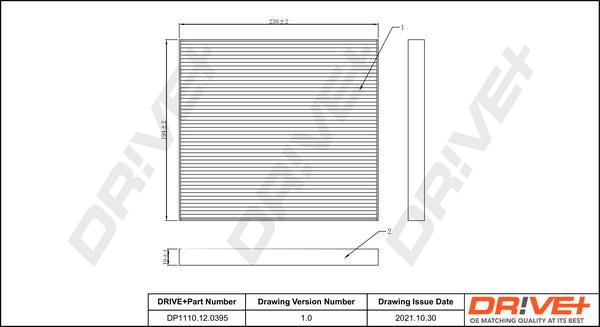 Dr!ve+ DP1110.12.0395 - Filtrs, Salona telpas gaiss autodraugiem.lv