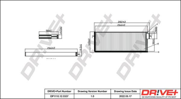 Dr!ve+ DP1110.12.0337 - Filtrs, Salona telpas gaiss autodraugiem.lv