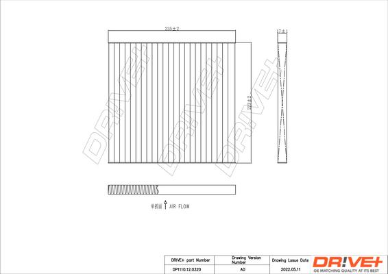 Dr!ve+ DP1110.12.0320 - Filtrs, Salona telpas gaiss autodraugiem.lv