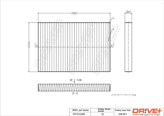 Dr!ve+ DP1110.12.0205 - Filtrs, Salona telpas gaiss autodraugiem.lv