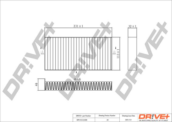 Dr!ve+ DP1110.12.0208 - Filtrs, Salona telpas gaiss autodraugiem.lv