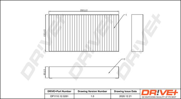 Dr!ve+ DP1110.12.0281 - Filtrs, Salona telpas gaiss autodraugiem.lv