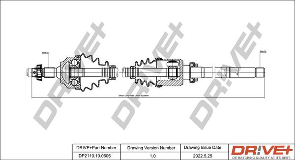 Dr!ve+ DP2110.10.0606 - Piedziņas vārpsta autodraugiem.lv