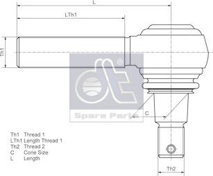 DT Spare Parts 4.61208 - Stūres šķērsstiepņa uzgalis autodraugiem.lv