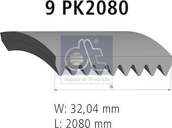 DT Spare Parts 4.80540 - Ķīļrievu siksna autodraugiem.lv